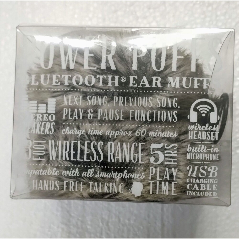 Pottery Barn Power Puffs Bluetooth Ear Muffs Play&Pause Stereo Speakers USB